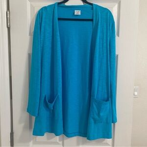 Cielo Turquoise Duster long open cardigan NWOT SZ S